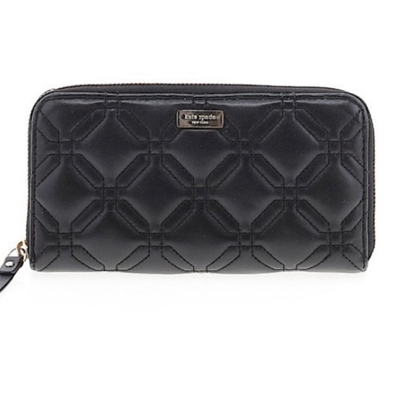 kate spade Handbags - Kate Spade Black Astor Court Neda Quilted Zip Around Wallet